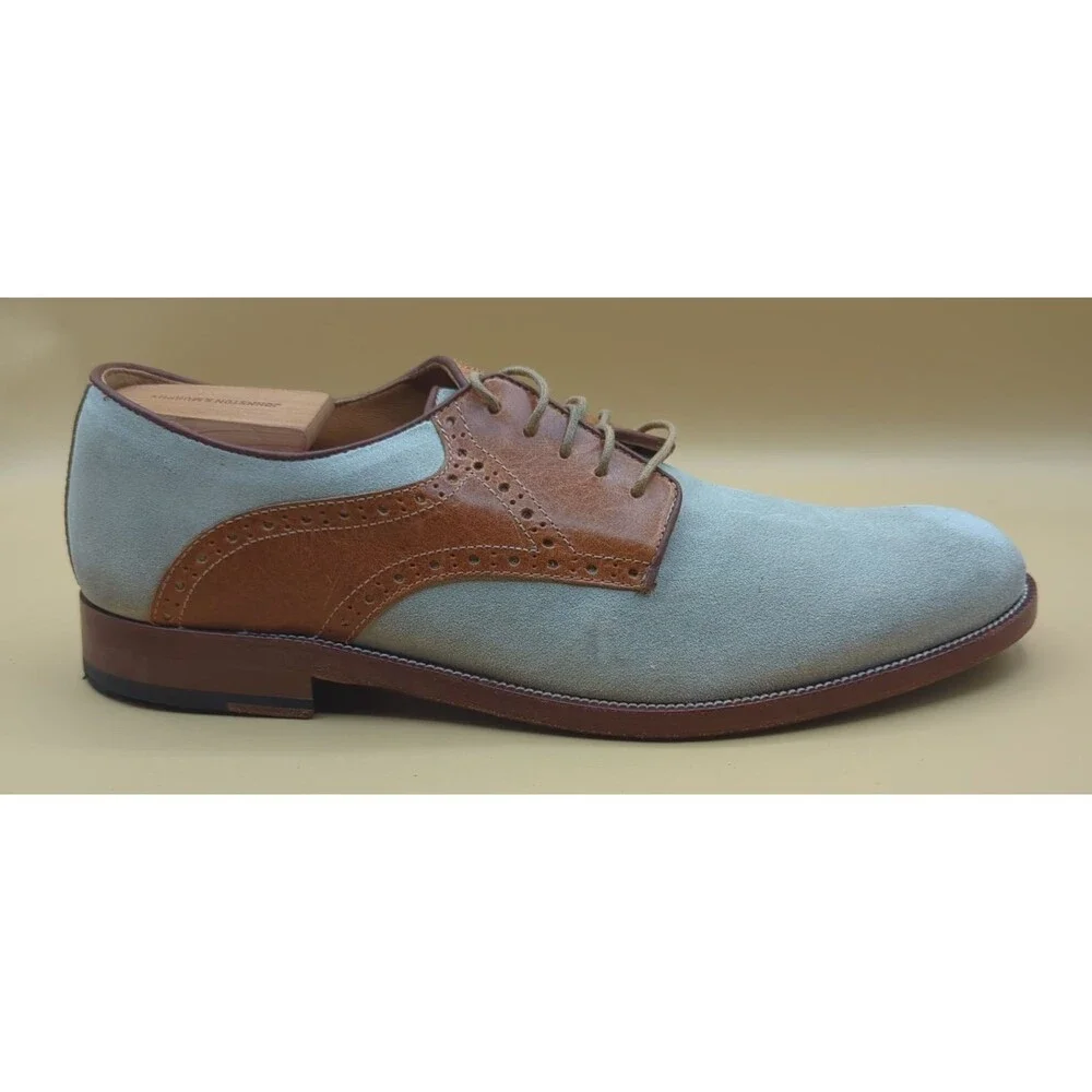 Johnston & Murphy Saddle Oxfords Men's Sz 11 Brown Leather/Cream Nubuck Suede